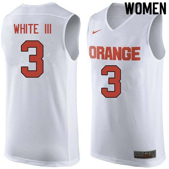 Women #3 Andrew White III Syracuse White College Basketball Jerseys Sale-White